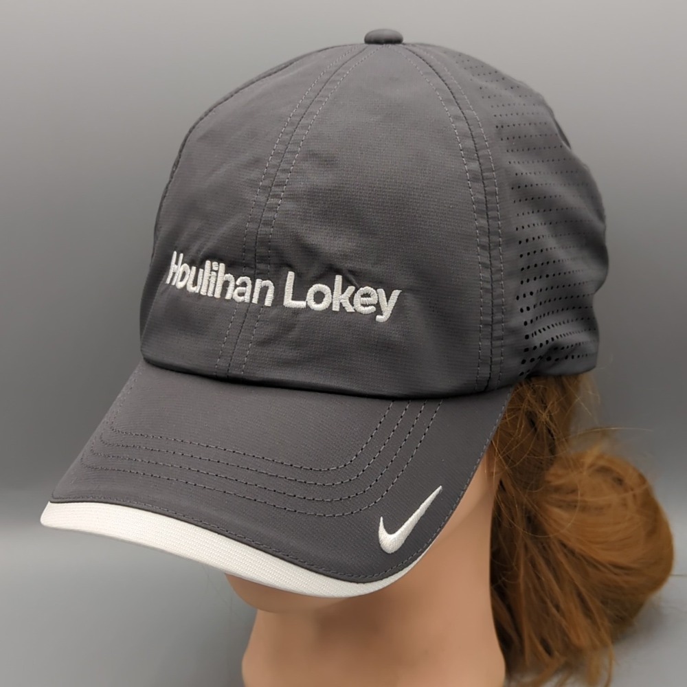 Nike x Houlihan Lokey Investment Bank Logo Hat 100% Authentic Club Cap M/L Gray